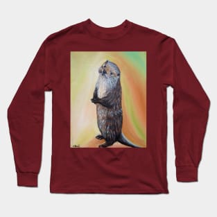 Standing River Otter Painting Long Sleeve T-Shirt